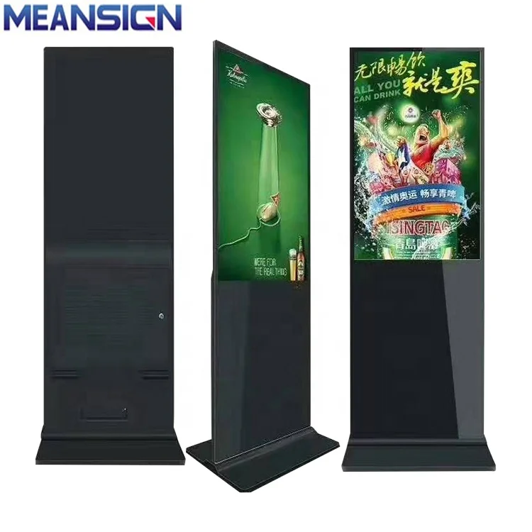 
Vertical Large Screen 65 Inch Advertising Display Floor Stand Ultra Thin Android Monitor LCD Video Paly Wifi Shopping Mall 