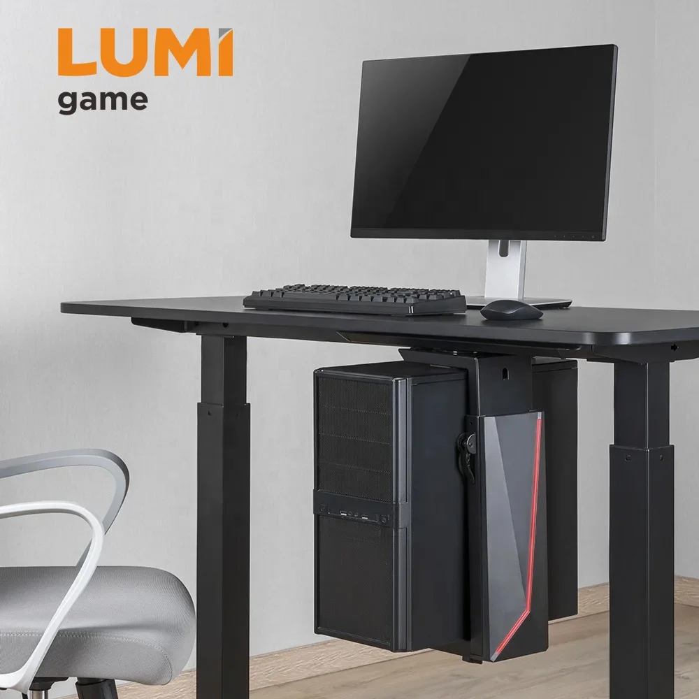 CPB-22R Premium RGB Lighting Under Desk Computer Holder OEM Custom Gaming PC Holder Hanging CPU Case Computer Case Holder