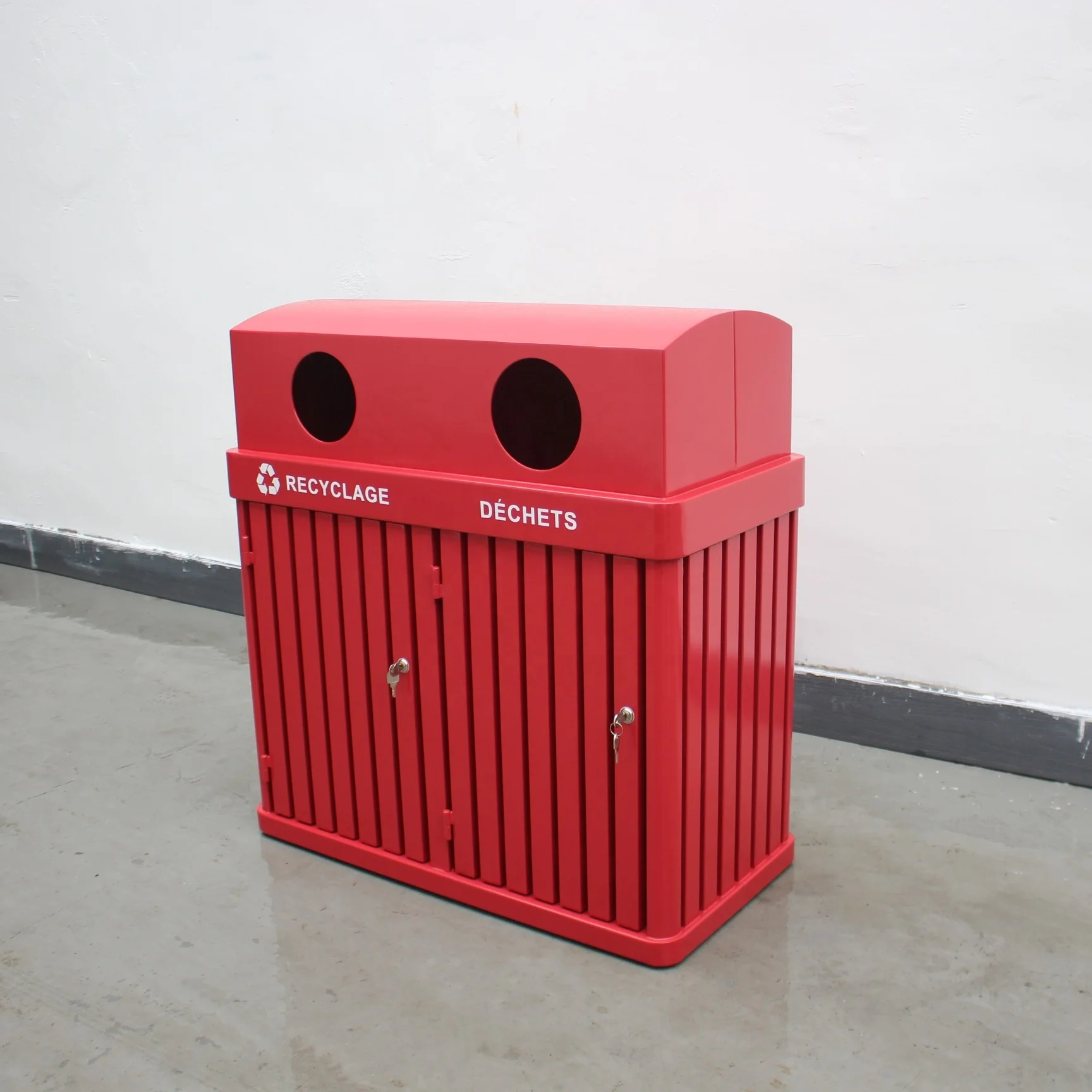 120L rectangular garbage outdoor bin metal outdoor trash bin garden dustbin storage iron outdoor dustbin