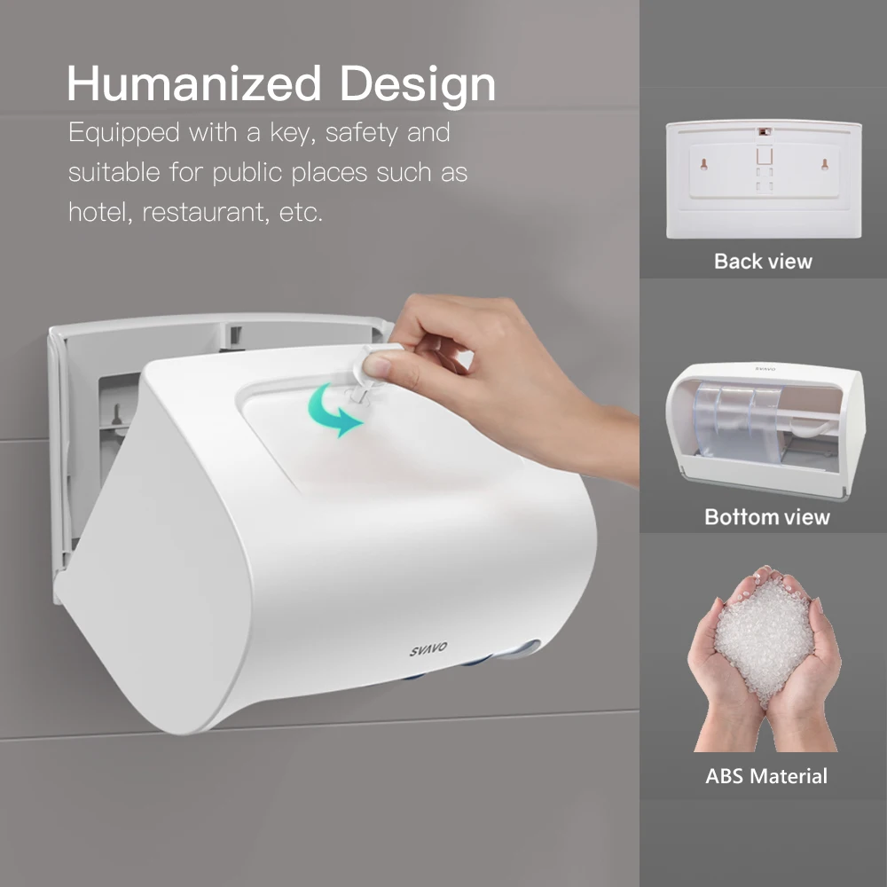 bathroom toilet dispensador de papel No punching Large capacity Wall mounted tissue box holders Dual Roll paper towel dispenser
