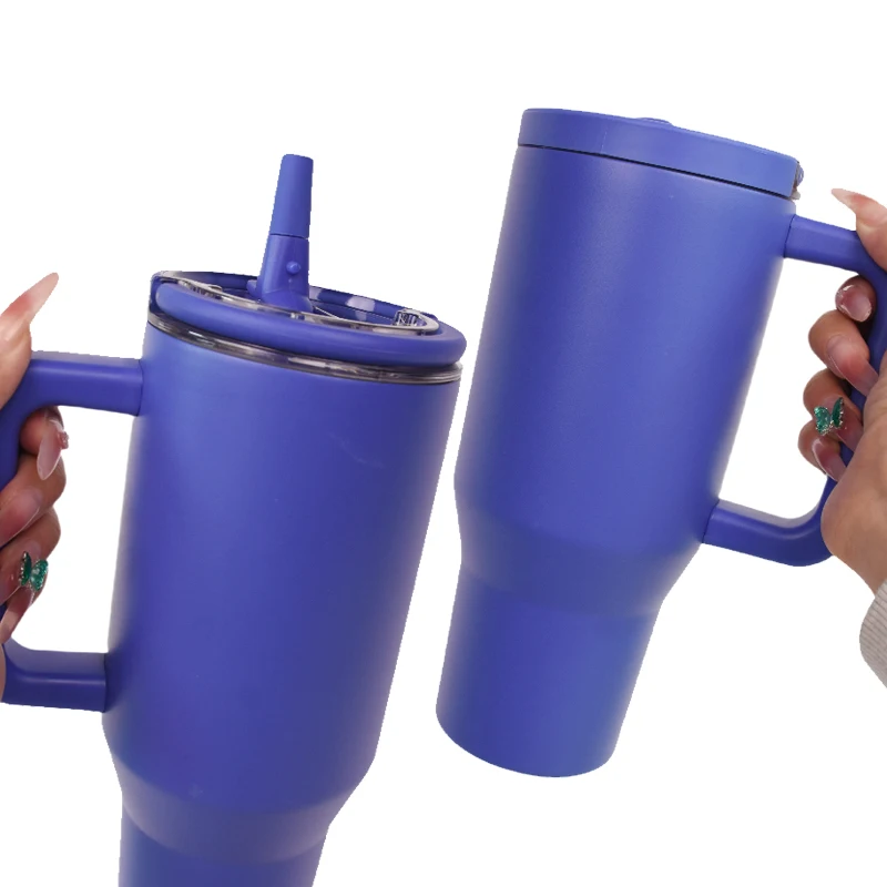 2025 New Trend 30oz Blue Navy Tumbler Insulated Vacuum No Spill 304 Stainless Steel 40oz Leak Resistant Tumbler With Flip Straw