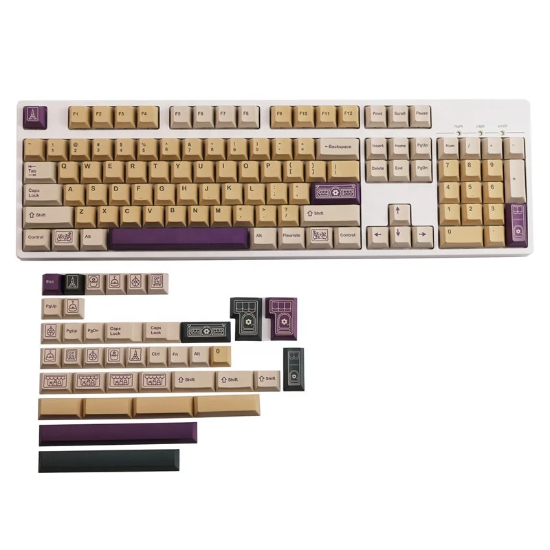 Japanese GMK Fleuriste Keycaps 142 keys Cherry Profile PBT Dye Subbed Keycap For Mechanical Keyboard With MX Switch