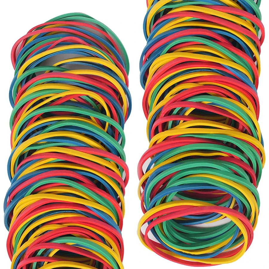 Factory Wholesales High Quality Assorted Size Colorful Rubberbands Elastic Rubber Bands for Home Packing Office Supplies
