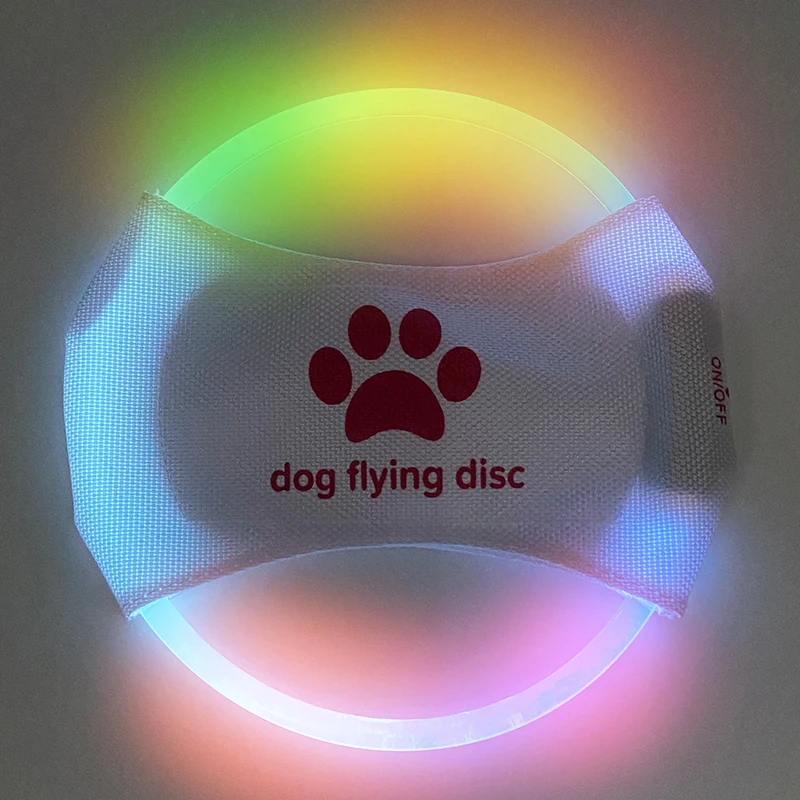 Pet Supplies Toys Outdoor Night Dog Training LED  USB rechargeable Flying disc Led Light Up Flying disc
