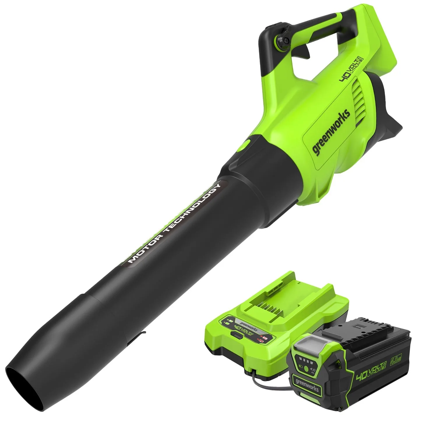 40V 130 MPH  550 CFM Cordless Brushless Axial Leaf Blower with 4.0Ah Battery and Charger