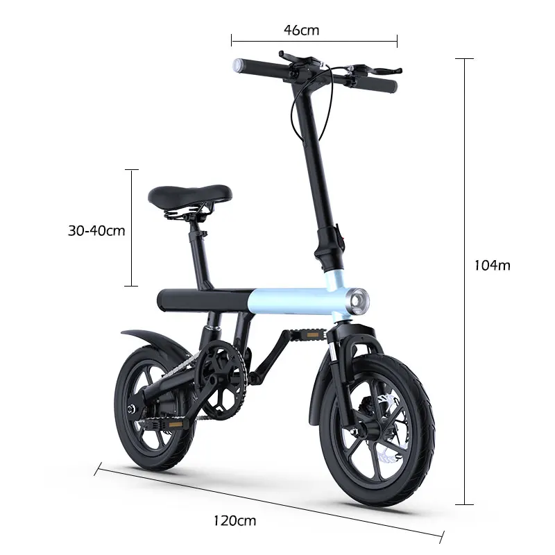 EU UK Warehouse Dropshipping MZ-4 APP Control 48V 350W 14Inch Hybrid E-Bike Folding Electric City Bike For Adults