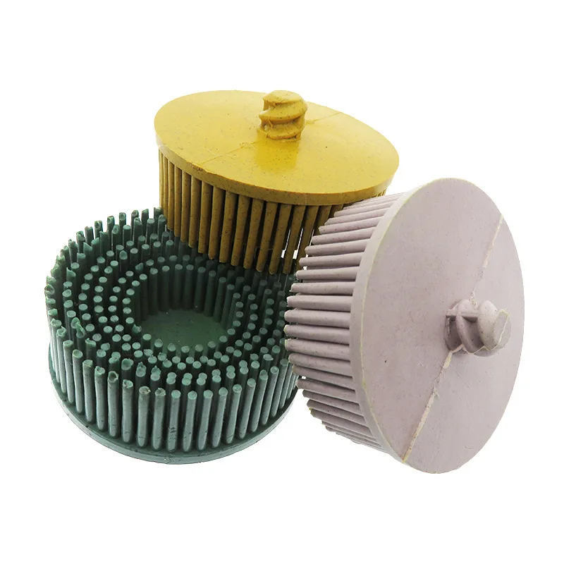 Abrasive Emery Rubber Bristle Disc ,1/4 Inch Shank for Metal Deburring Polishing Blending Cleaning Rust Removal