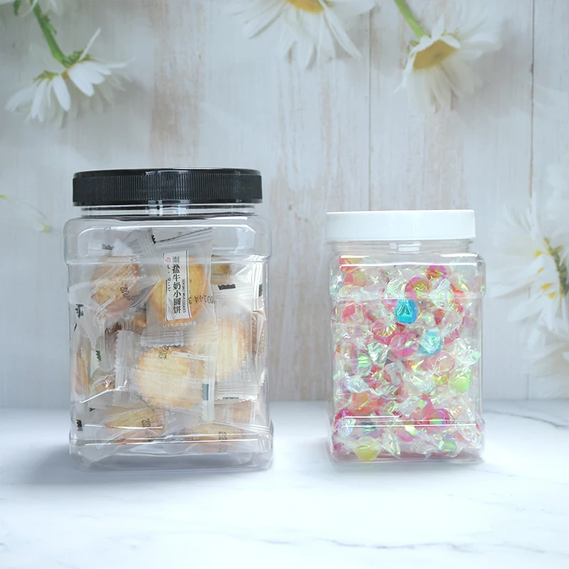 MAYSURE Custom Label 1000ml 1200ml 1500ml 1800ml 2000ml Plastic Storage  Bottle Food Grade PET Plastic Jars With Lid