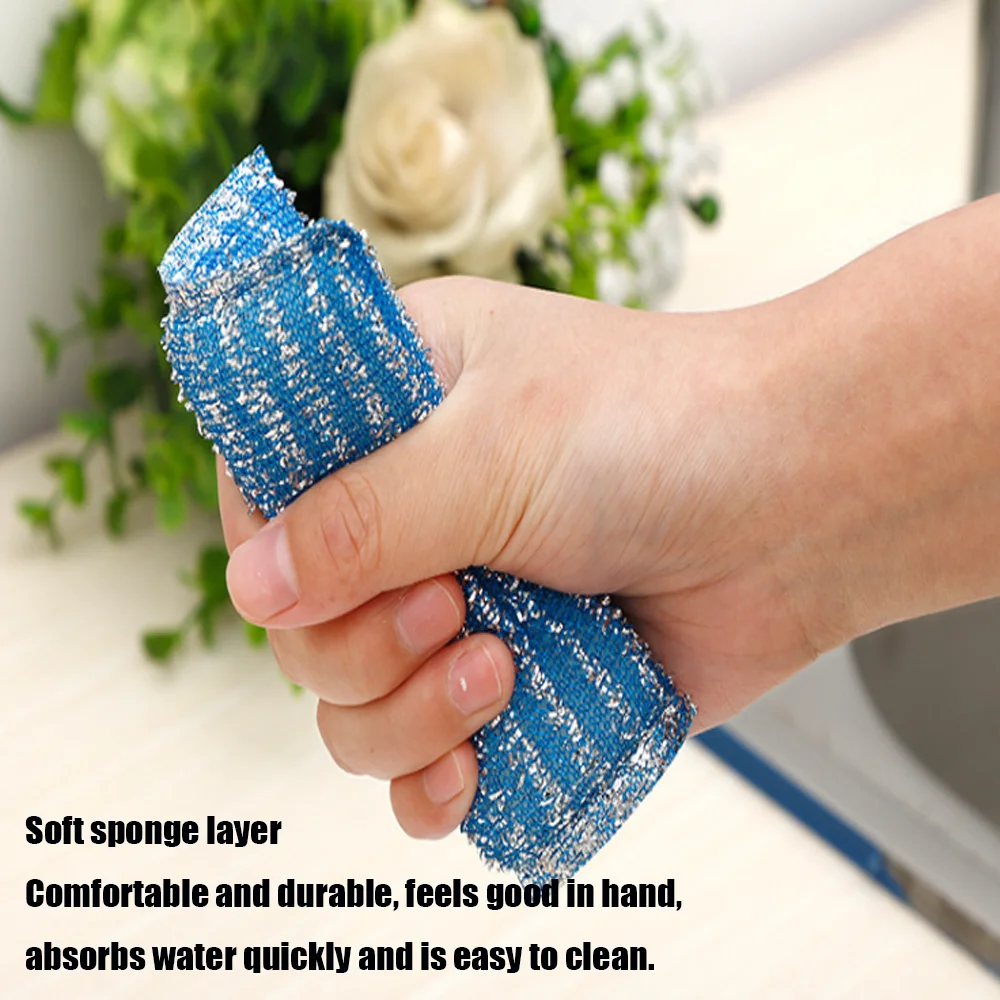 Hot Selling Polyester Net Kitchen Cleaning Sponge stainless steel wire for scrubber dish sponge scrubber