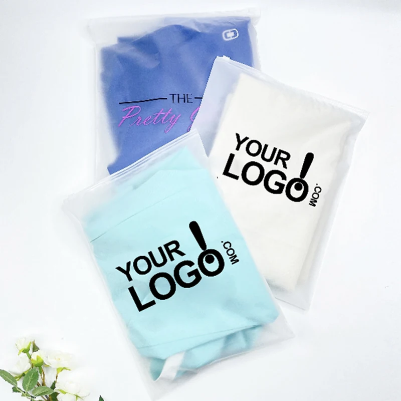 Custom Plastic clothes T Shirt packaging zipper bag Zip Lock Self Sealing Bag with Own Logo