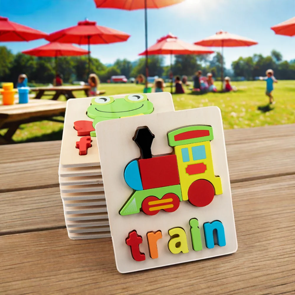 YSR Classic 3D Alphabet Word Animal Jigsaw Puzzles Wooden Montessori Educational Learning Toys Kids Unisex Cartoon CE Certified