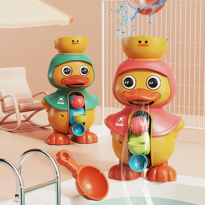 Новое поступление игрушки для водяной ванны желтая утка вращающаяся водяная забавные ванной комнаты