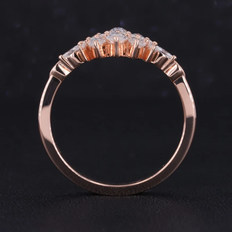 New 0.8ct marquise cut princess cut Lab-Grown Diamond Rings prong setting 10k 14k 18k Gold D VVS vs Synthetic HPHT diamond ring