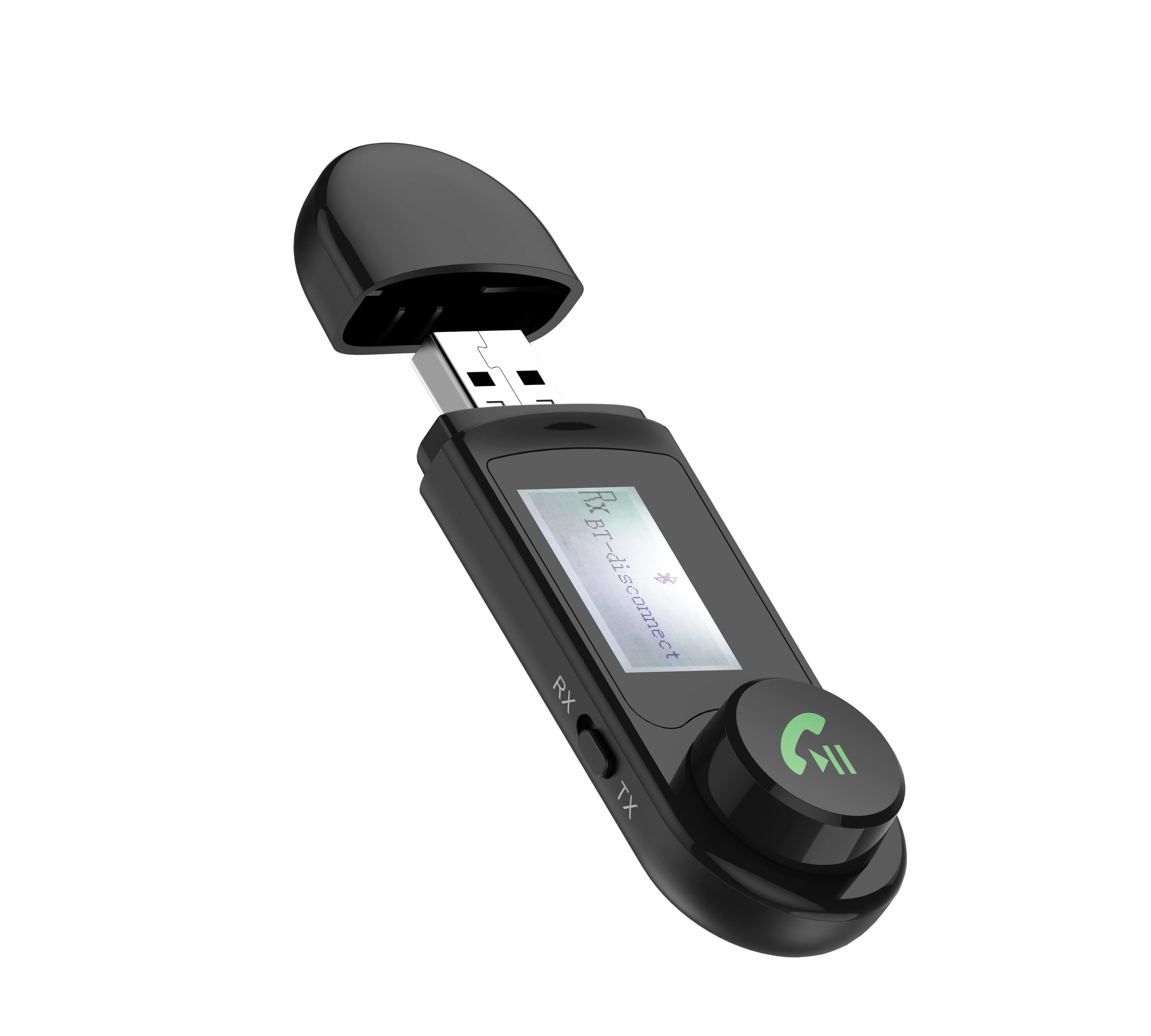 Amazon Best Seller  USB  2 in 1 Wireless 5.1 Receiver Transmitter  Adapter LCD Display Handsfree call for Car TV PC Headphones