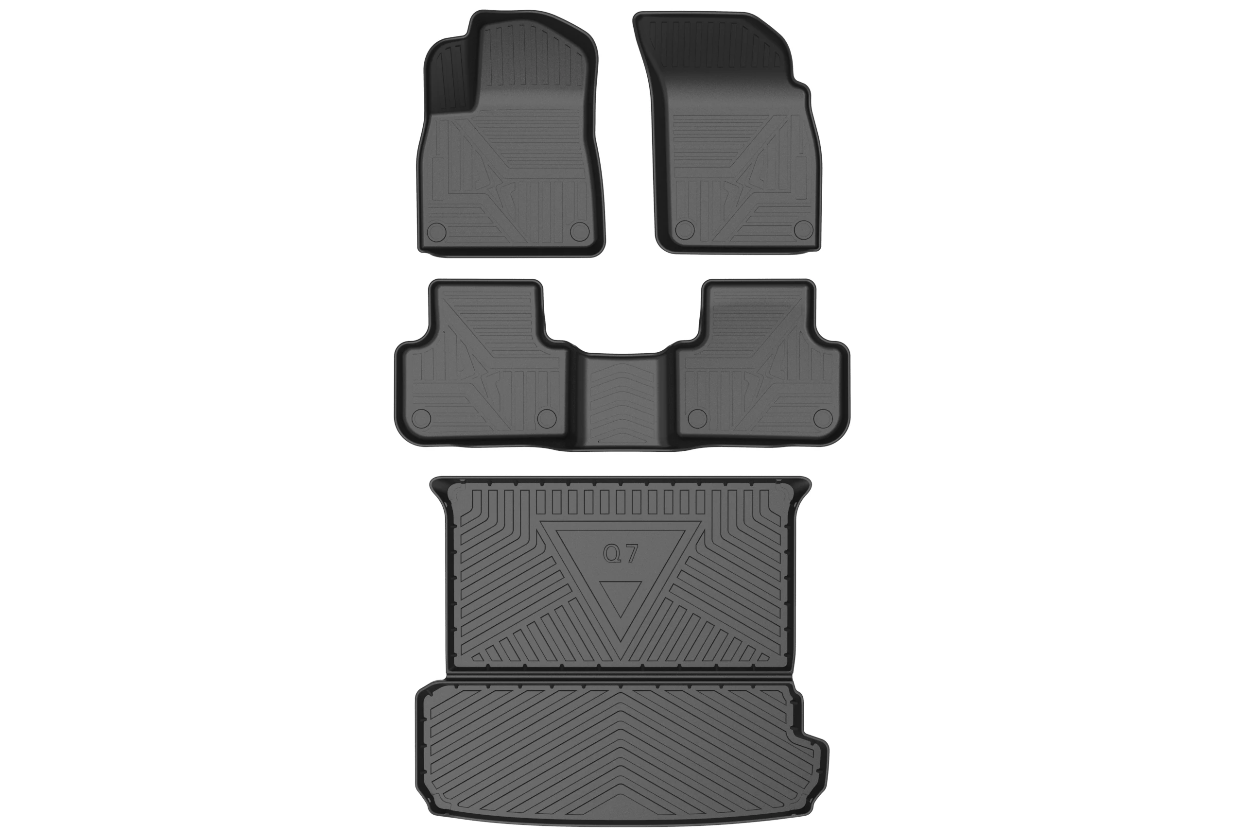 Auto Interior Accessories Anti Slip Rubber Rear Trunk Mat 5 Seats Luxury Car Floor Mat for Audi Q7