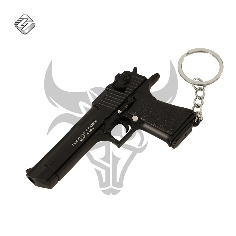 Full Metal Gun Keychain Pistol Desert Eagle Pendant Desert Eagle Guns Realistic Metal Model Mini Keychain Metal Gun Keychain