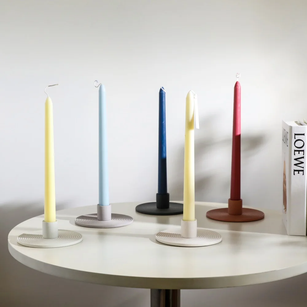 MAXERY Ceramic Taper Candle Holder, Modern Spiral Handcrafted Candlestick Holder Wedding Table Centerpieces