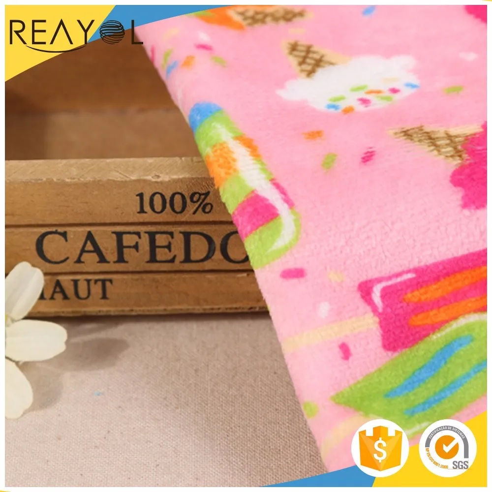  Китайские товары мягкая тканая 100% Полиэстеровая норковая короткая плюшевая ткань с принтом для игрушек