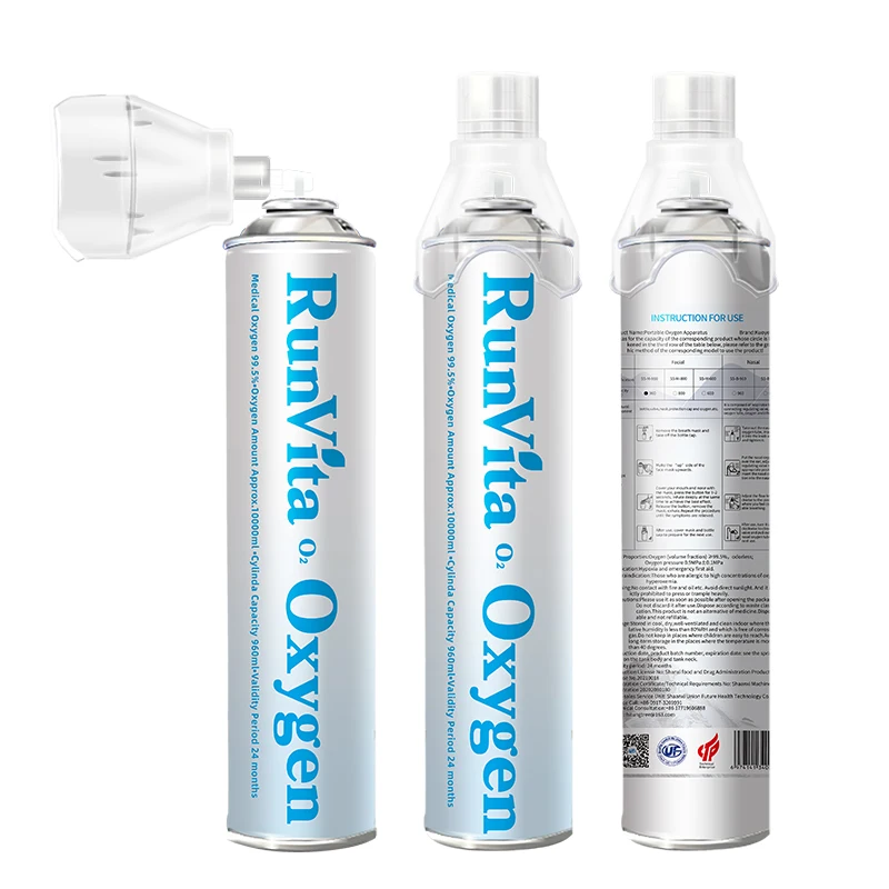 Union Future Runvita  Medical Physical spray  High purity Oxygen inhaler 10L canned oxygen portable respirator