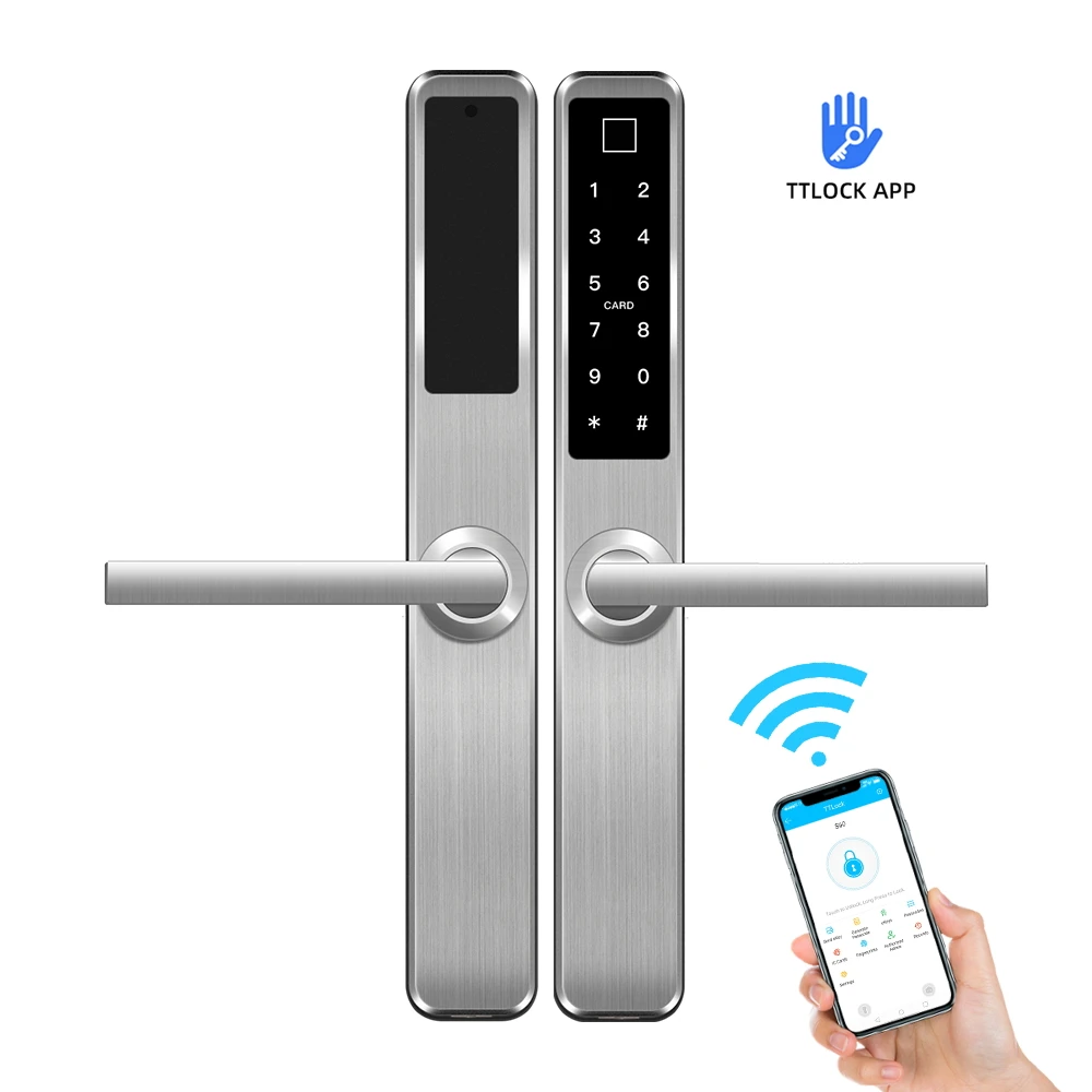
Fingerprint both side IC Card Key 4 in 1 smart door lock electronic door lock wifi supply for Malysia fingerprint lock 