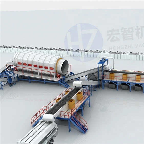 Линия сортировки мусора и перерабатывающая установка MSW, мобильная станция сортировки твердых отходов