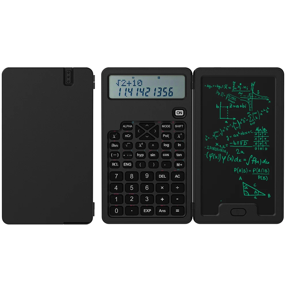 NEWYES 82MS Study Calculator 5 Inch Writing Pad Replaceable Battery 12 Digits Scientific Calculator with Notepad