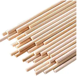 Wholesale 50PCS Dowel Rods Wood Sticks Wooden Dowel Rods Unfinished Bamboo Sticks for Crafts and DIYers