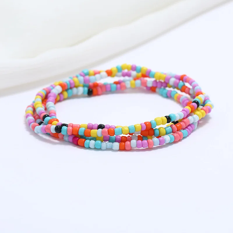 Colored crystal waist beads belly chain ,Stretchy String Rope Seed Color Bead For Waist Chain,fashion jewelry body chain.