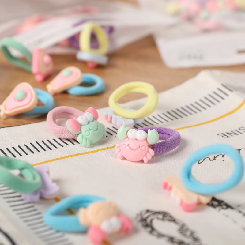 Korean Version of the Cute Cartoon Children's Hair Ring Towel High-stretch Bagged Accessories Wholesale