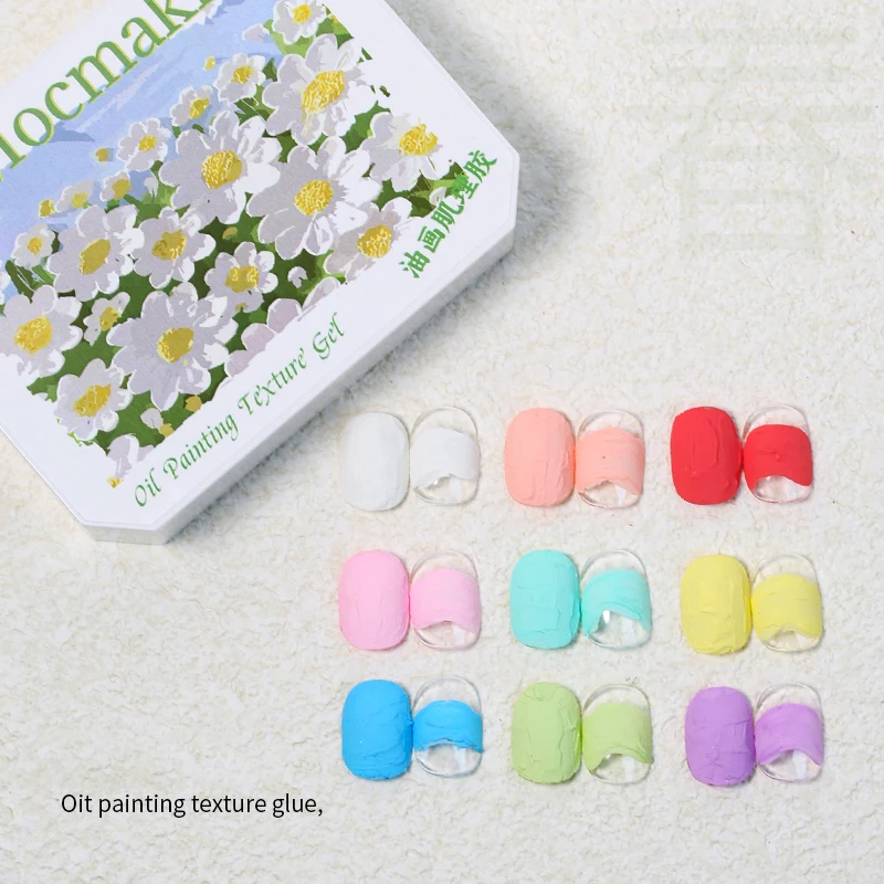 New texture glue 9 gongge oil painting relief painting wash-free gypsum glue stereo vignetting nail glue without top coat
