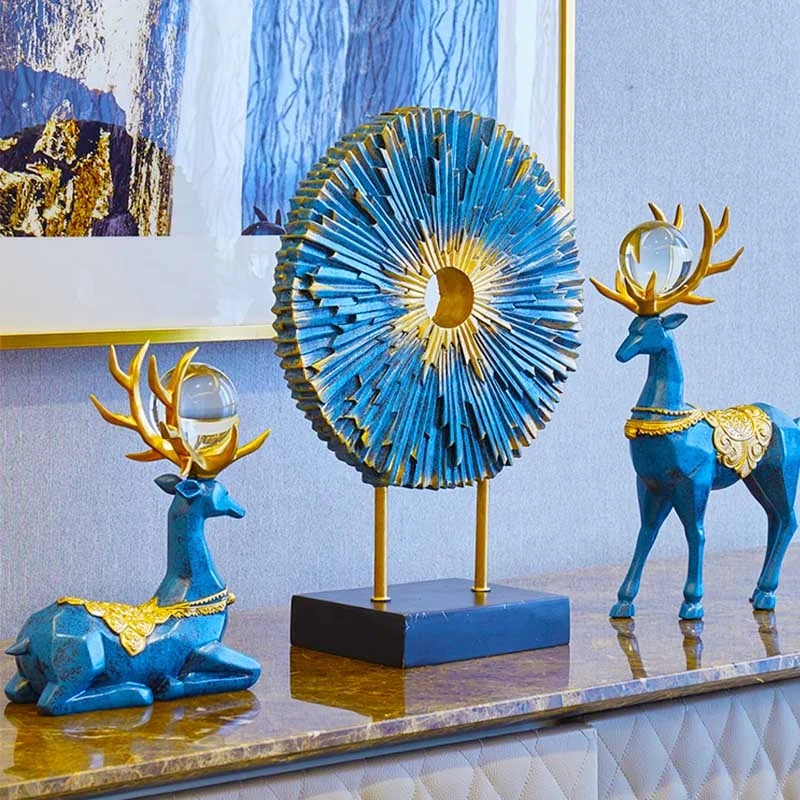 3pcs/set Nordic figurine decoration living room cabinet creative resin gifts crafts deer statue indoor home decoration crafts