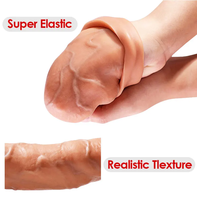 Silicone Condom Reusable Realistic penis extender sleeve Enlarger Enlargement Extender For Men