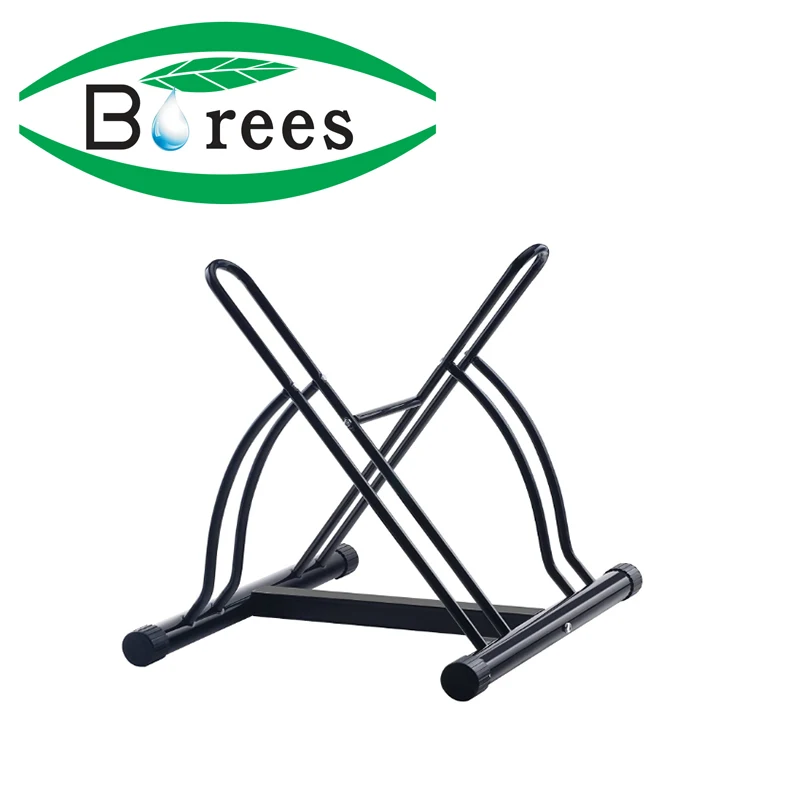 Bicycle Floor Parking Rack Stand Road Bikes Indoor Outdoor Garage Storage Classic 2 Bikes