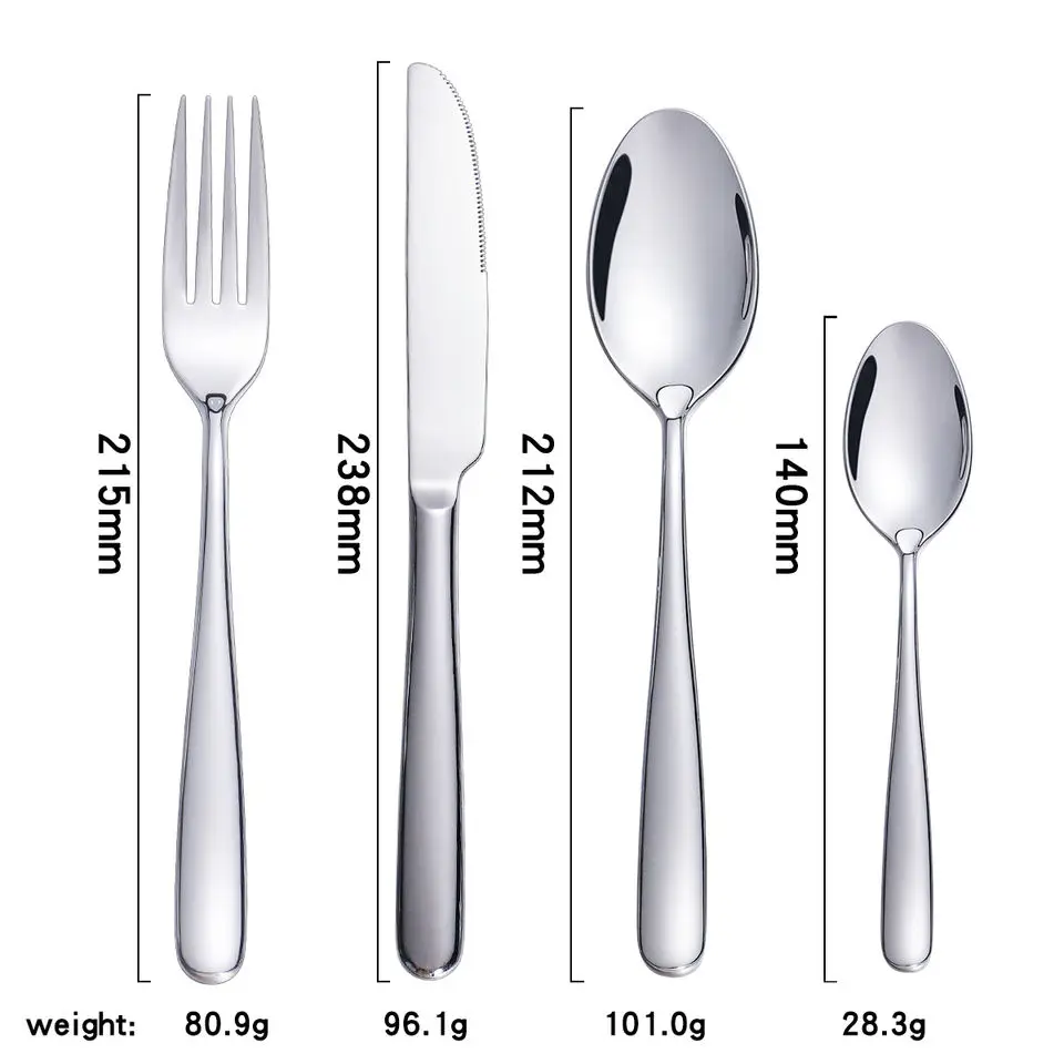 High Quality Spoon Fork Knife Wholesale Full Table Cutlery Classic Silverware Stainless Steel Flatware Set