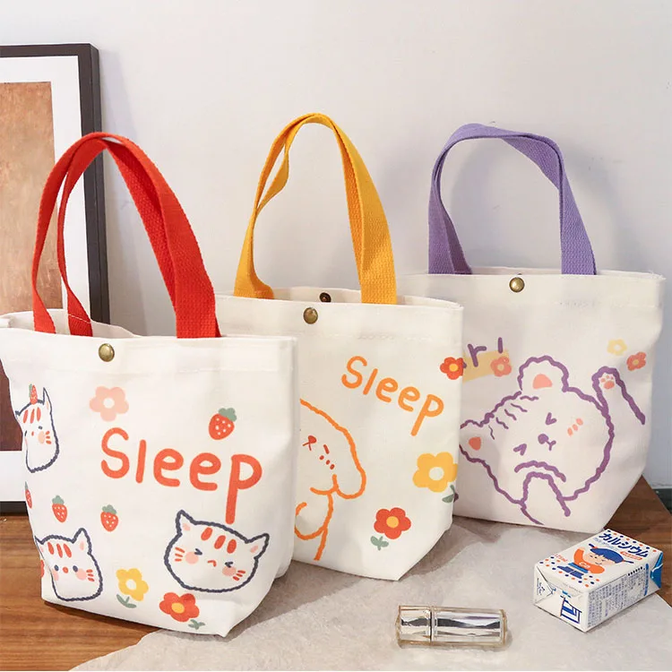 2025 women handbag korean cheap casual canvas cute mini tote bags for ladies