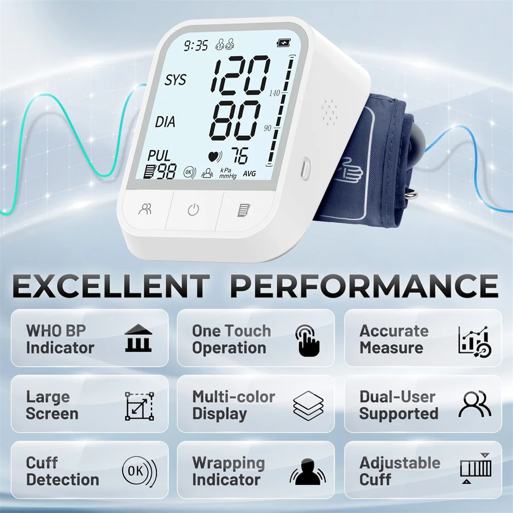 Electric Arm Bp Monitor WIFI Blood Pressure Machine Tensiometros Bp Machine Digital Bluetooth Blood Pressure Monitor