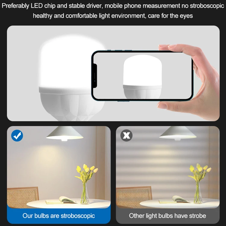 Huahuang Wholesale Office Living Room PBT PP B22 E27 5W 10W 15W 20W 30W 40W 50W 60W Light LED Bulb