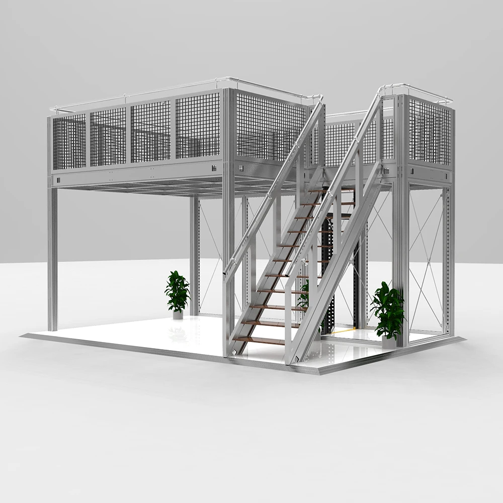 Tianyu Trade Show Equipment Design Modular 20x20ft Aluminum Two Storey Exhibition Stand Exhibit Two Story Double Deck Booth
