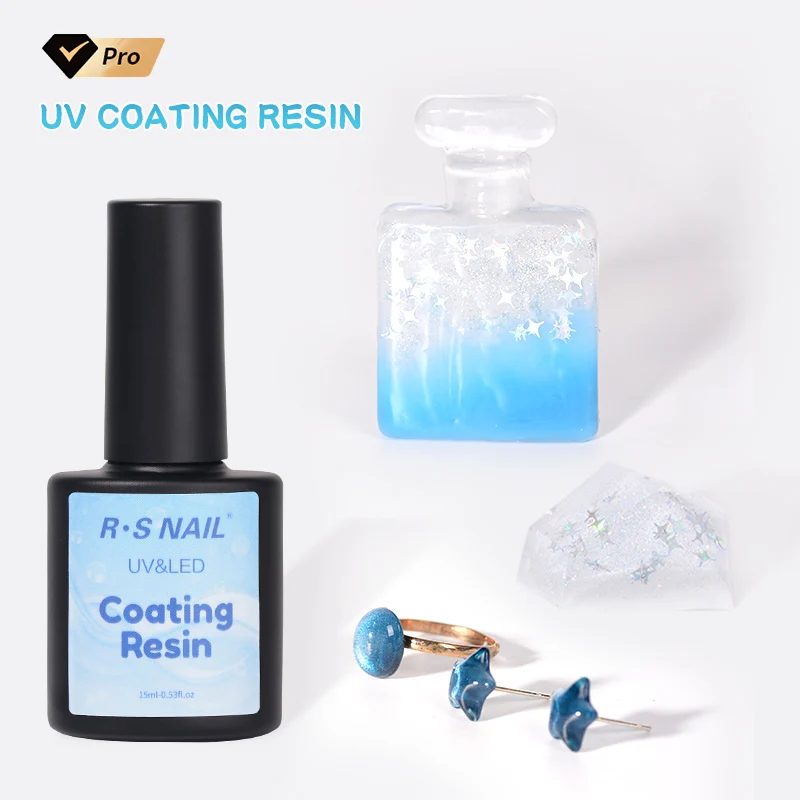 R S Nail Factory Direct Sale Uv Coating Resin Uv Ultraviolet Solar Cure Sunlight Activated Resin  For Jewelry Crafts Production