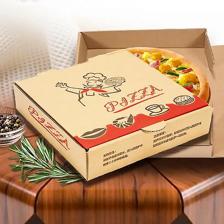 Y63 Custom pizza box reusable 33 35 CM 7/9/12 Inch corrugated paper pizza packing Delivery box With Your Own Logo