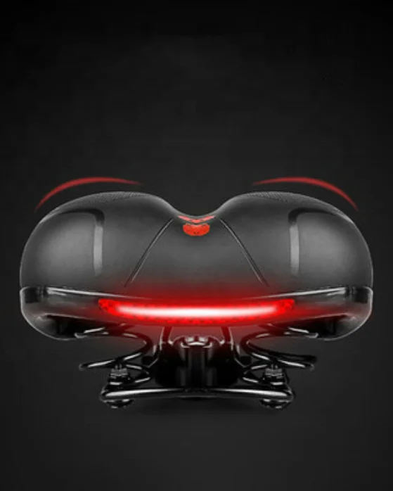 Leather bicycle saddle bike seat with tail light