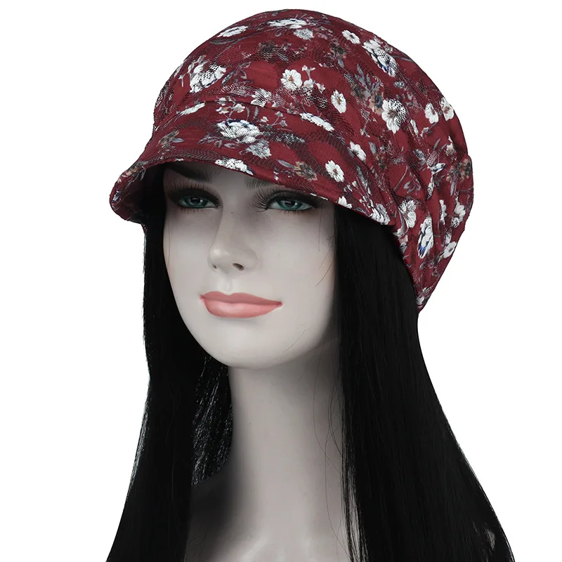 HZM-24293 Women Turban Hat Female Skull Beanies Chemo hat Girls Elegant Slouchy Flower hats