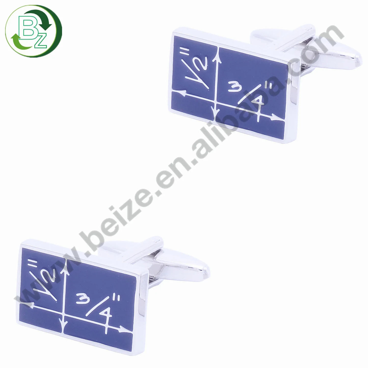 High Quality Enamel Cufflinks Pyramid Three Diagonal Stripes Custom Different Pattern Cufflinks