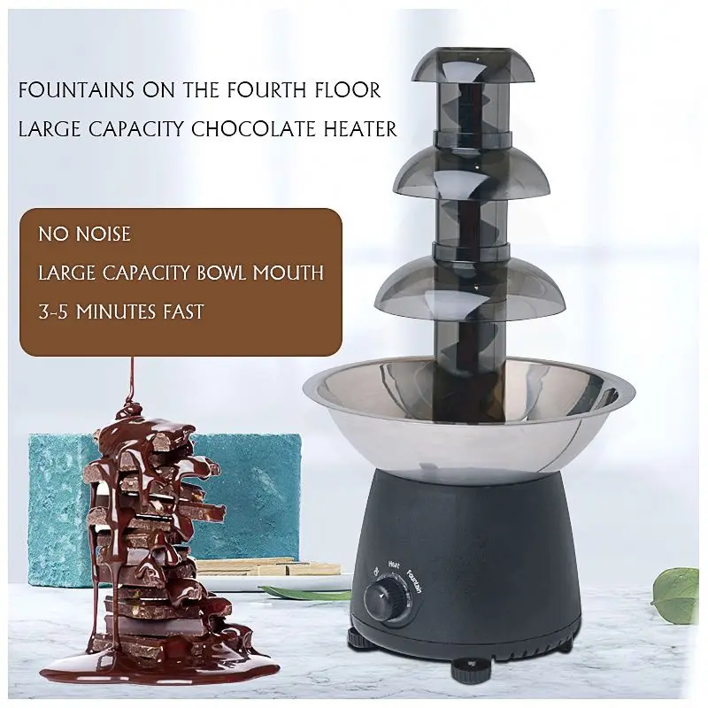 
 Заводская оптовая продажа 3 яруса кружевных Электрический мини-пластиковый шоколадный фонтан  