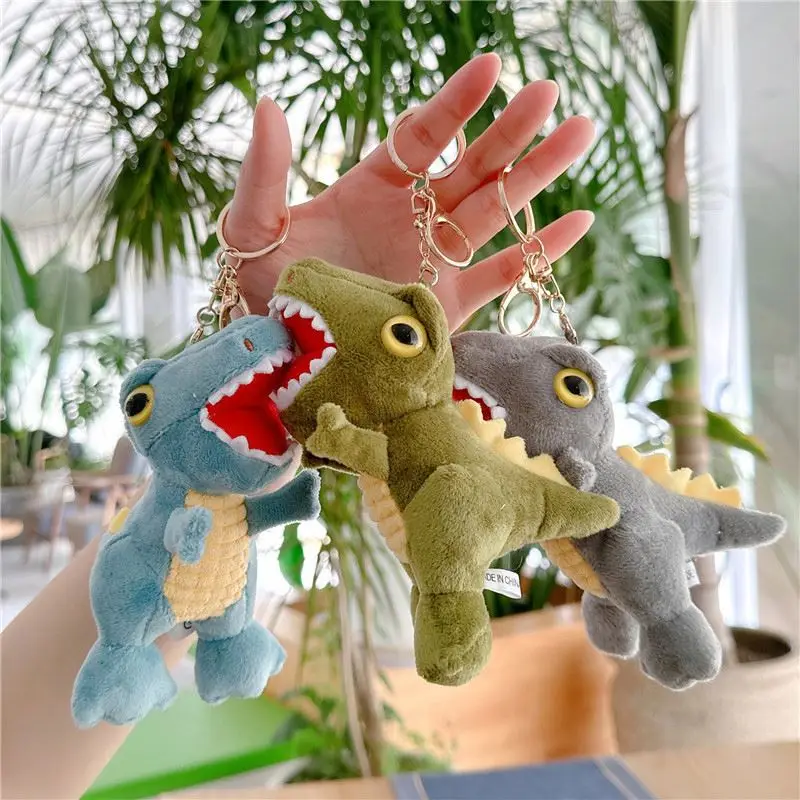 16cm animals dinosaur toy for kids schoolbag pendant cute mini dinosaur plush keychain toy Tyrannosaurus rex stuffed animals toy