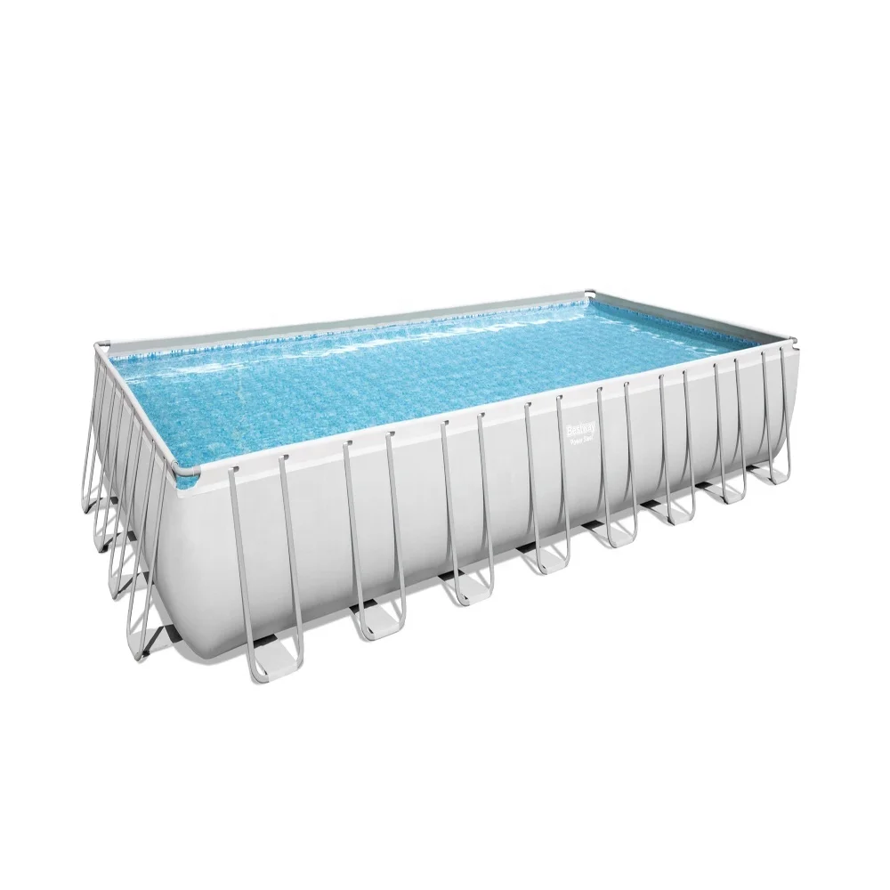 Bestway 56623  Large Rectangular Steel Frame Swimming Pool Set With Sand Filter Pump & Cover &Safety Ladder