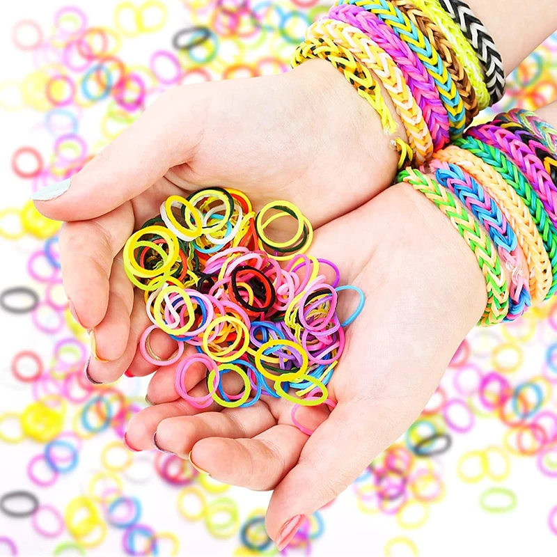 Colorful Rubber Bands DIY Kids Bracelet Handmade Hair Band Kit For Children Girl