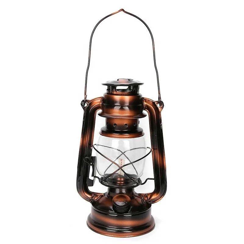 Vintage Kerosene Lantern Camping Lamp Oil Light for Outdoor Coating bronze