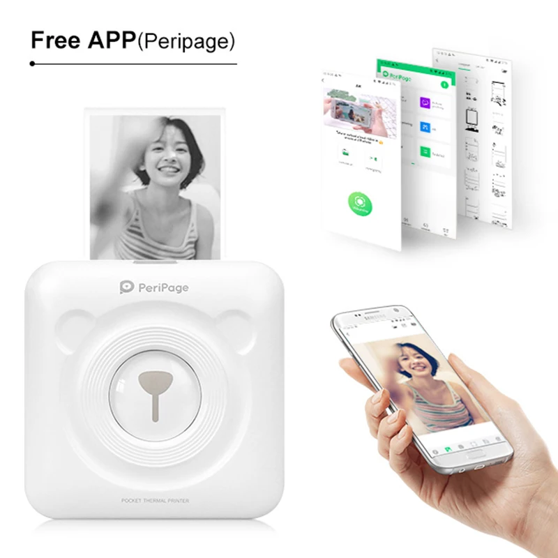  Portable 58mm Desk Wireless Thermal Label Printer Mini Sticker Photo Bt impresora