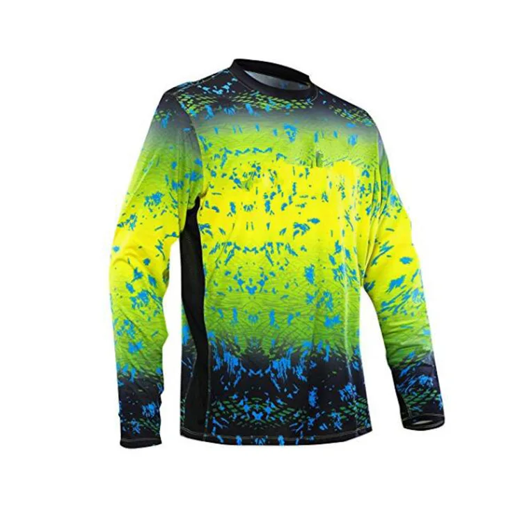 Wholesale Sublimation Summer Fast Dry Seaside Suit Men Clothing Uv Sun Protected Long Sleeve T Shirt Fishing